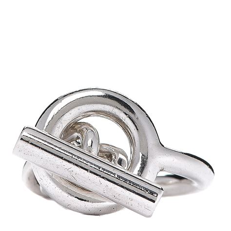 HERMES Sterling Silver GM Croisette Ring 52 6 